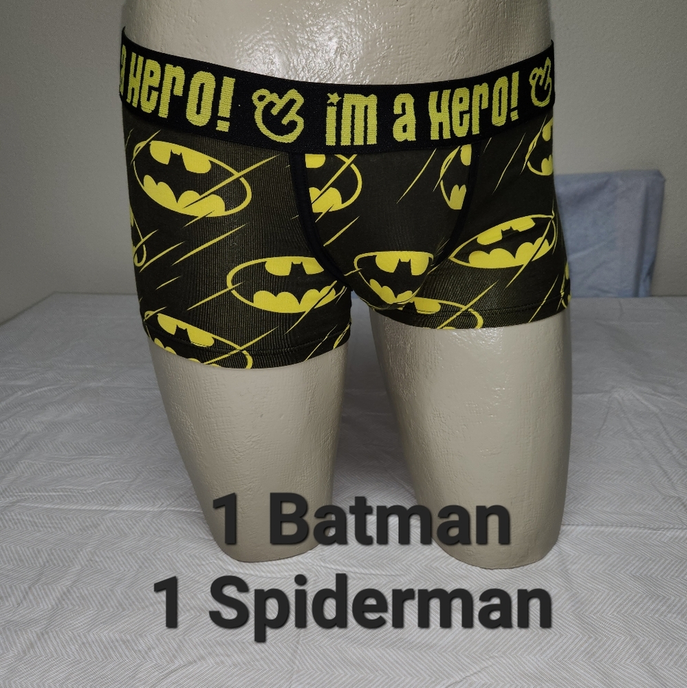Boys or Mens BATMAN & SPIDERMAN Boxer Briefs Underwear Sz. 28-30